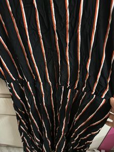 Stretchable  Black Striped Dress