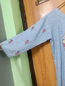 Blue Embroidered Dress