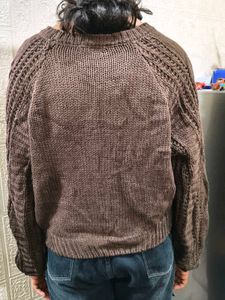 Brown oversized woolen sweater