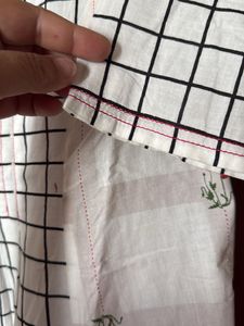 White Pure Cotton Long Kurti