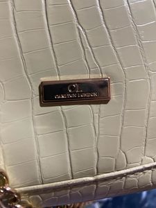 Carlton London Handbag With Golden Chain &amp; Pearl