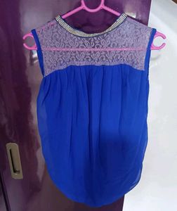 Royal Blue Lace Diamond Top 💎