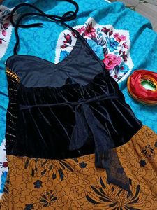 Y2K Haulter Neck Velvet Dress