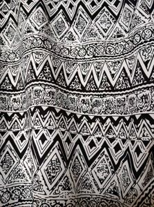 Black &amp; White Patterned Midi