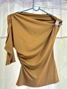 Zara asymmetric polyamide top.