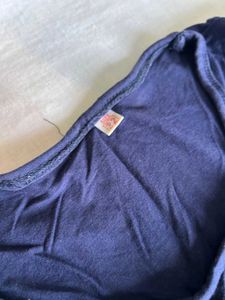 Navy Embellished Long Sleeve Tee
