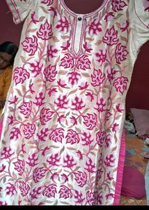 Pink Kashmiri Work Kurti