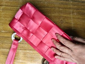 Vintage Pink Woven Bag.