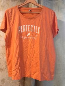 Peachy Orange Tee, Bust- 36/38, Cotton T-shirt Reg