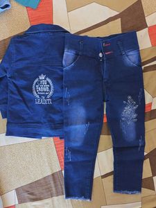 Cute Denim Jacket &amp; Jeans Set