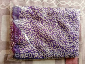 Purple Leaf Print Fabric