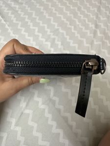 AX Glossy Embossed Logo Zip-Around Wallet