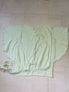 Elegant Sage Green Butterfly Sleeve Top