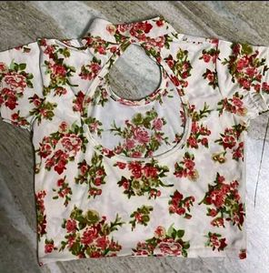 Backless Floral Crop Top