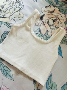 White Ribbed Tank Top