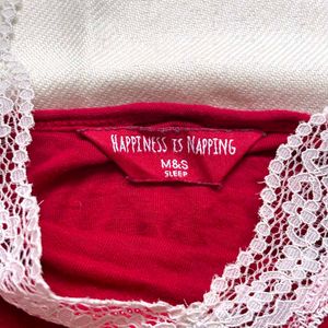 Marks And Spencers Red Lace Trim Cami Top