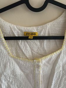White Square Neck Tunic