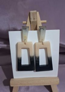 Statement Rectangle Earrings | Handmade Resin stud