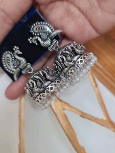 Peacock Jhumka Earrings