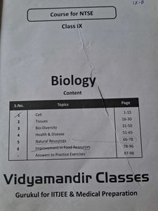 NTSE BIOLOGY 1