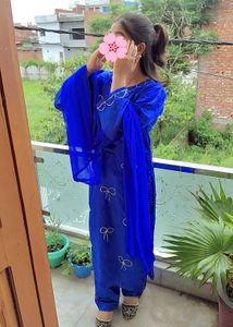 Today Trending Bow Suite Dupptta Kamiz Trouser