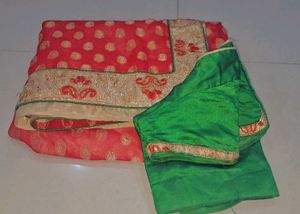 Elegant Pink &amp; Beige Saree