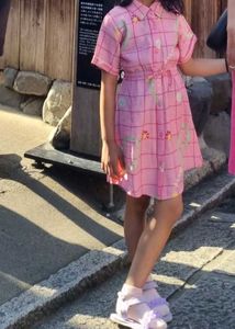 Cute Pink Checked Dress