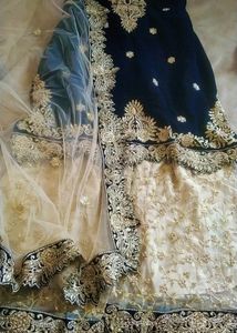 Royal Look Velvet Kurti With Plazzo N Dupatta