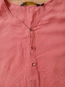 AVAASA PEACH KURTHI TOP | Size - S 87cm - ₹99 Only