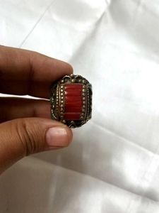 TURQUOISE CORAL GEMSTONE TIBETAN Stone Ring