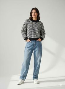 Houndstooth Pattern Sweater