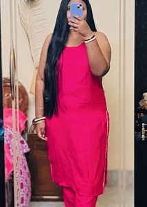 Rayon Plain Casual Women Kurta Set