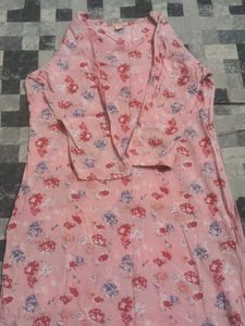 Pink Floral Print Kurti