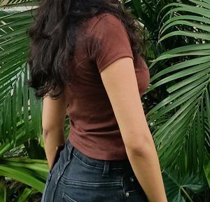Brown V-Neck T-Shirt