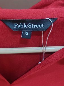 Fablestreet Surplice Neck Red formal shirt