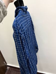 Zara Navy blue Cotton Silk Dress