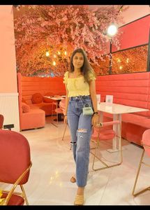 Yellow Smocked Crop Top