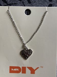 Silver Butterfly Necklace And Heart Necklac