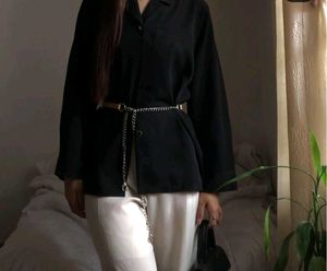 Combo Black Flare Leg Trousers &amp; H&amp;m Shirt