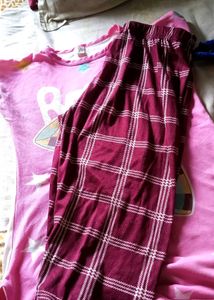 Cute Pink Panda Top And Bottom Wear