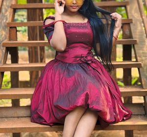 Elegant Maroon Party Dress