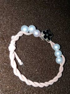 Pearl &amp; Flower Hair Tie