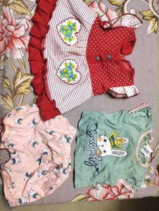 Combo Of Many Dresses , Socks, Mittens, Langots,