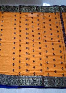 New Mustard Yellow Embroidered Saree !!