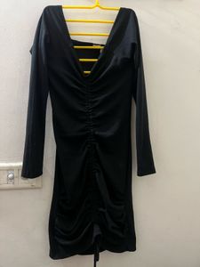 Black Ruched Mini Dress