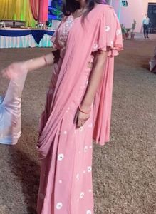 Elegant Pink Floral Saree