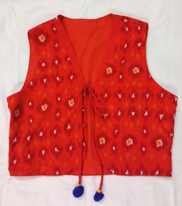 Woman Double Sided Crop Open Front Jacket