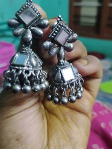 Mirror Jhumka Earrings