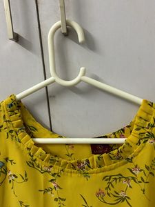 Yellow Floral Schiffon Dress