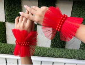 Red party wedding handgloves❤️